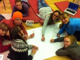 Borgfirsk ungmenni í hugmyndavinnu