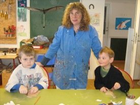 Björn Benedikt Guðlaugarson og Júlíus Geir Jónsson ásamt Möggu Braga