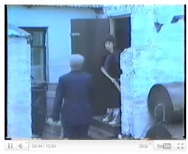 Ágrímur Ingi og Birgitta Ósk í dramatískri senu sem tekin var á Hjallhól hjá Sveinu gömlu