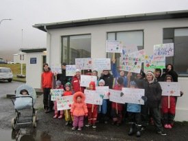 Göngufólk tilbúið í slaginn.