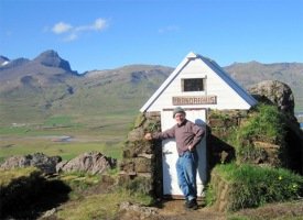 Jón á Sólbakka á borgfirskum blíðviðrisdegi