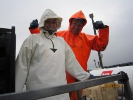 Kári Borgar og Steinunn í síðustu viku, kampakát með fiskeríið