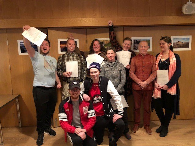 Styrkhafar voru glaðir með sitt 
við úthlutun í desesmber 2018.