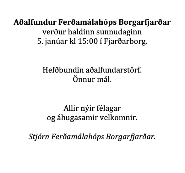Aðalfundur Ferðamálahópsins