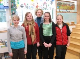 7. bekkingar ásamt þjálfara sínum.