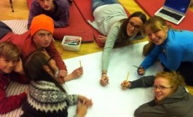 Borgfirsk ungmenni í hugmyndavinnu