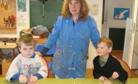 Björn Benedikt Guðlaugarson og Júlíus Geir Jónsson ásamt Möggu Braga