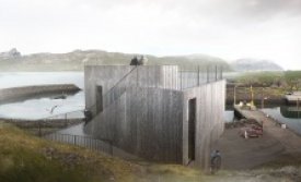 Mynd af væntanlegu útliti hússins út í Höfn