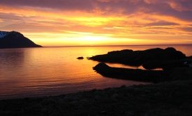 Borgarfjörður í miðnætursól