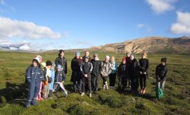 Hópurinn í upphafi ferðar