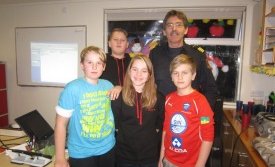 Nemendur 7. bekkkjar ásamt Baldri Pálssyni Slökkviliðsstjöri Brunavarna Austurlands