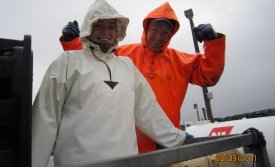 Kári Borgar og Steinunn í síðustu viku, kampakát með fiskeríið