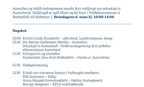 Vistvænar lausnir í haftengdri starfsemi