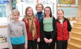 7. bekkingar ásamt þjálfara sínum.